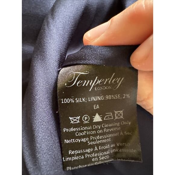 Temperley London Quartz Maxi Dress 100% Silk Botanical Ruffle Size 6 Elegant - Picture 15 of 16